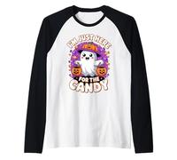 Funny I´m Just Here For The Candy Cute Halloween Maglia con Maniche Raglan