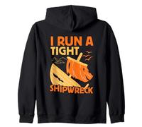 Funny I Run a Tight Shipwreck Tired Mother Felpa con Cappuccio