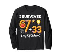 Funny I Survived 100 Days of School Six Seven Maglia a Manica