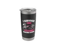 Funny I Survived Her Passing Nursing School Bicchiere termico in acciaio inox doppia parete