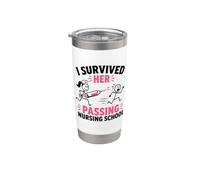 Funny I Survived Her Passing Nursing School Bicchiere termico in acciaio inox doppia parete