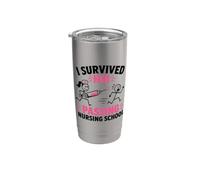 Funny I Survived Her Passing Nursing School Bicchiere termico in acciaio inox doppia parete