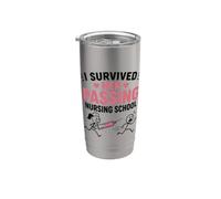 Funny I Survived Her Passing Nursing School Bicchiere termico in acciaio inox doppia parete