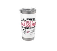Funny I Survived Her Passing Nursing School Bicchiere termico in acciaio inox doppia parete