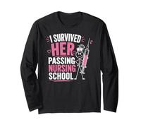 Funny I Survived Her Passing Nursing School Maglia a Manica