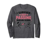 Funny I Survived Her Passing Nursing School Maglia a Manica