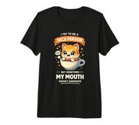 Funny I Try To Be a Nice Person Cat Maglietta Premium