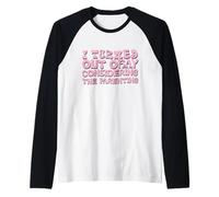Funny I Turned Out Okay Considering The Parenting Groovy Maglia con Maniche Raglan
