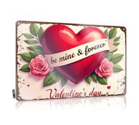 Funny Ideas Decorations | Be Mine & Forever: A Valentine's Day Heartfelt Greeting Square Decorative Wall Art Ready to Hang For Shop (30 x 40 cm)