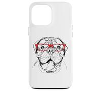 Funny Illustration Mens Womens Red Glasses Mastiff Lover Custodia per iPhone 13 Pro Max