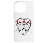 Funny Illustration Mens Womens Red Glasses Mastiff Lover Custodia per iPhone 15 Pro Max