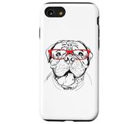 Funny Illustration Mens Womens Red Glasses Mastiff Lover Custodia per iPhone SE (2020) / 7 / 8