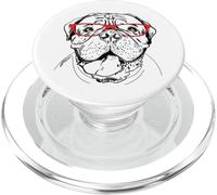 Funny Illustration Mens Womens Red Glasses Mastiff Lover PopSockets PopGrip per MagSafe