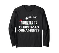 Funny I'm Addicted To Christmas Ornamenti Babbo Natale Elves Tinsel Maglia a Manica