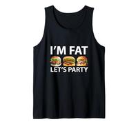 Funny I'm Fat Let's Party Graphic Joke per Bere e Barbecue Canotta