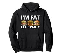 Funny I'm Fat Let's Party Graphic Joke per Bere e Barbecue Felpa con Cappuccio
