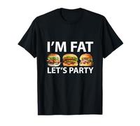 Funny I'm Fat Let's Party Graphic Joke per Bere e Barbecue Maglietta