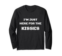 Funny I'm Just Here for The Kisses Valentine's Day Maglia a Manica
