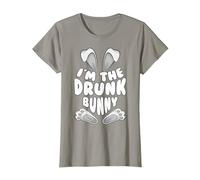 Funny I'm The Drunk Bunny Regalo per Uomini Donne Bambini Pasqua Maglietta, Donna, Ardesia, M