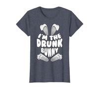 Funny I'm The Drunk Bunny Regalo per Uomini Donne Bambini Pasqua Maglietta, Donna, Pervinca, 3XL