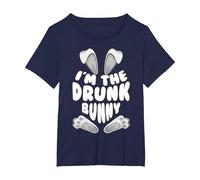 Funny I'm The Drunk Bunny Regalo per Uomini Donne Bambini Pasqua Maglietta, Donna Plus-Size, Navy, 1X