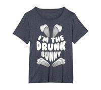 Funny I'm The Drunk Bunny Regalo per Uomini Donne Bambini Pasqua Maglietta, Donna Plus-Size, Pervinca, 5X