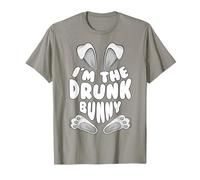 Funny I'm The Drunk Bunny Regalo per Uomini Donne Bambini Pasqua Maglietta, Uomo, Ardesia, L