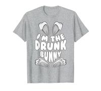 Funny I'm The Drunk Bunny Regalo per Uomini Donne Bambini Pasqua Maglietta, Uomo, Grigio Melange, L