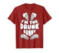 Funny I'm The Drunk Bunny Regalo per Uomini Donne Bambini Pasqua Maglietta, Uomo, Mirtillo Rosso, L