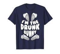 Funny I'm The Drunk Bunny Regalo per Uomini Donne Bambini Pasqua Maglietta, Uomo, Navy, 4XL