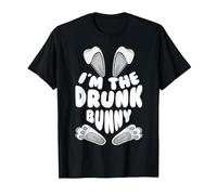Funny I'm The Drunk Bunny Regalo per Uomini Donne Bambini Pasqua Maglietta, Uomo, Nero, 4XL