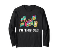Funny I'm this old citazione cassette VHS roller blades anni '80 Maglia a Manica