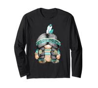 Funny Indian Tribal Graphic Cute Native American GNOME Mom Maglia a Manica