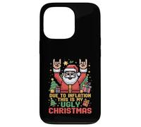 Funny Inflation This is My Ugly Christmas Rock n Roll Santa Custodia per iPhone 13 Pro