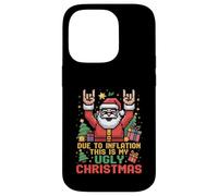 Funny Inflation This is My Ugly Christmas Rock n Roll Santa Custodia per iPhone 14 Pro