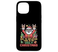 Funny Inflation This is My Ugly Christmas Rock n Roll Santa Custodia per iPhone 15