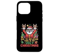 Funny Inflation This is My Ugly Christmas Rock n Roll Santa Custodia per iPhone 16 Pro Max