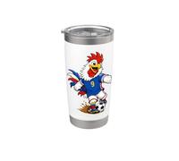 Funny Inspired Rooster Soccer Player Cartoon Graphic Bicchiere termico in acciaio inox doppia parete