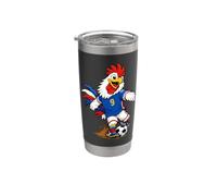 Funny Inspired Rooster Soccer Player Cartoon Graphic Bicchiere termico in acciaio inox doppia parete