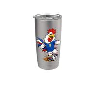Funny Inspired Rooster Soccer Player Cartoon Graphic Bicchiere termico in acciaio inox doppia parete