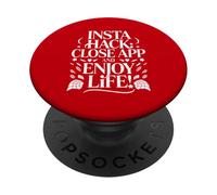 Funny Insta Hack, Goditi la vita, Social media, Digital Detox PopSockets PopGrip Adesivo
