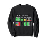 Funny Introvert Humor Energy Level Graphic Anti Social Fun Felpa