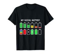 Funny Introvert Humor Energy Level Graphic Anti Social Fun Maglietta