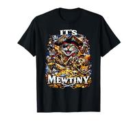 Funny It's Mewtiny Pirate Cats Pun Bootleg Meme Dad Joke Maglietta