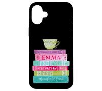 Funny Jane Austen Book Stack Tea Fans Vintage Letterario Custodia per iPhone 16 Plus