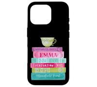 Funny Jane Austen Book Stack Tea Fans Vintage Letterario Custodia per iPhone 16 Pro