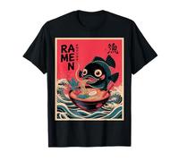 Funny Japanese Ramen Wave Fish Graphic Art Noodle Lover Maglietta
