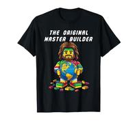 Funny Jesus Christian Faith The Original Master Builder Maglietta