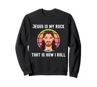 Funny Jesus My Rock How I Roll Christian Faith Lord Savior Felpa