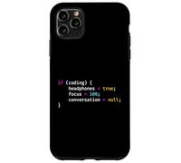 Funny Joke Programming If Coding Headphones Focus T-Shirt Custodia per iPhone 11 Pro Max